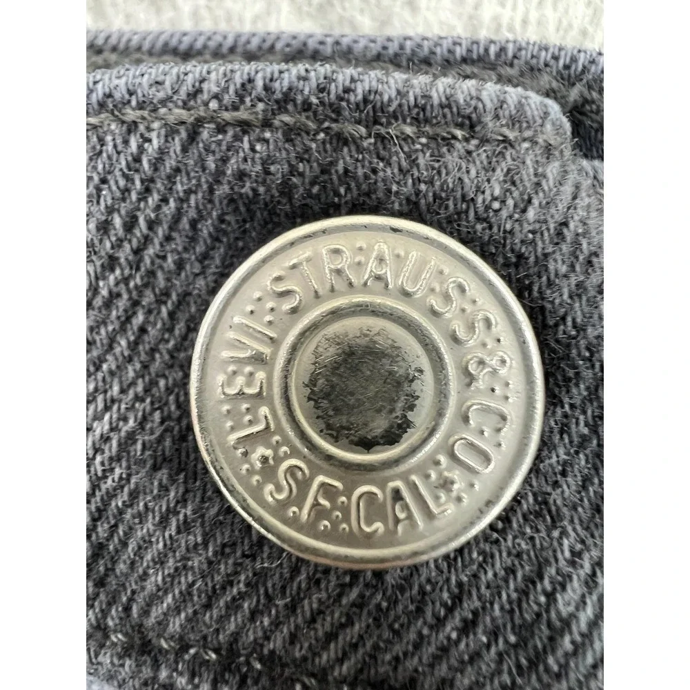 Levis 501 S Skinny Jeans Mens 30x28 Gray Slim Stretch Denim Charcoal Wash